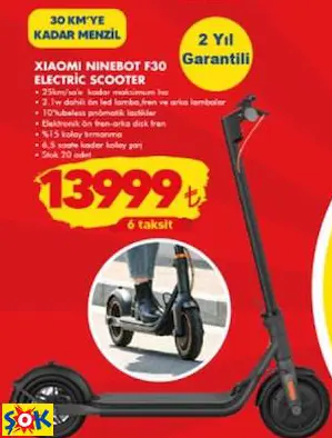 XİAOMİ NİNEBOT F30 ELEKTRİKLİ SCOOTER 30 KM'YE KADAR MENZİL